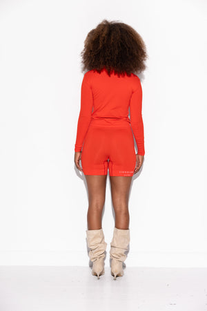 Honest Midwaist Shorts w/Logo Functional Comfort - Crush Red