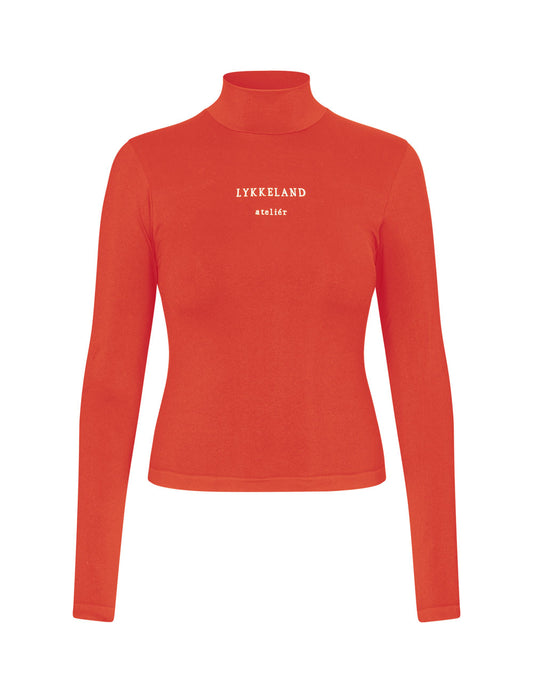 Faye High Neck w/Logo - Crush Red (Lev. Marts 2026)