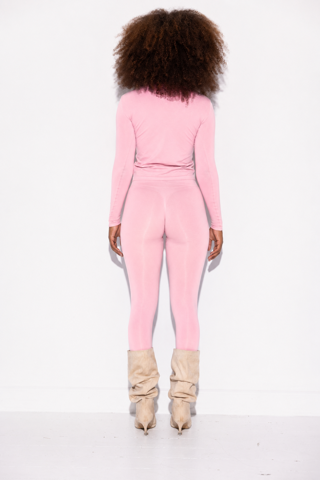 Faye High Neck w/Logo Functional Comfort-Cream Pink